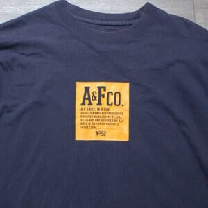 Vintage 90s Abercrombie & Fitch A&F Co Logo Tee Navy Burnt Orange Mens L